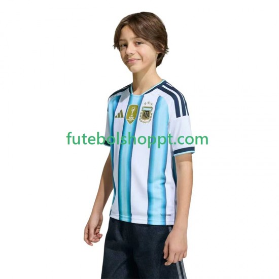 Camisola Júnior Argentina Principais Equipamento Copa do Mundo 2026 Manga Curta