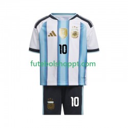 Camisola Júnior Argentina Lionel Messi 10 Principais Equipamento Copa do Mundo 2026 Manga Curta