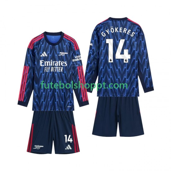 Camisola Júnior Arsenal Gyokeres 14 Alternativa Equipamento 2025-2026 Manga Comprida