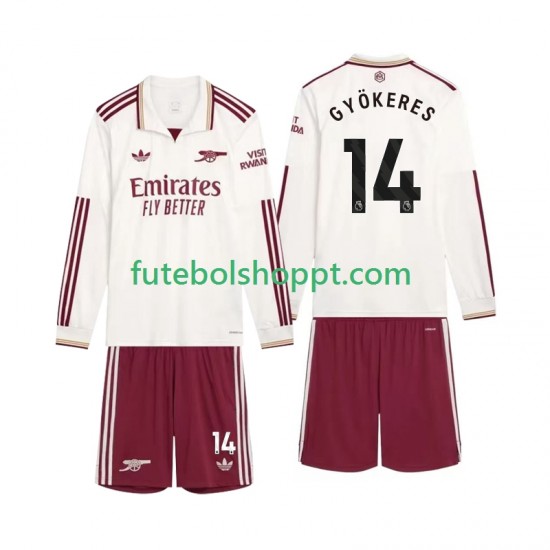 Camisola Júnior Arsenal Gyokeres 14 Terceiro Equipamento 2025-2026 Manga Comprida