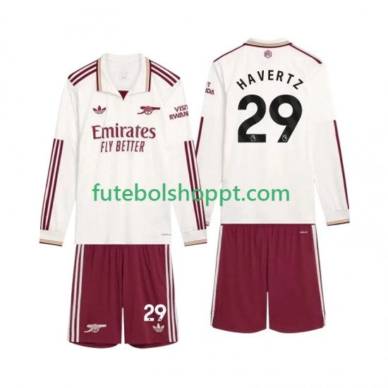 Camisola Júnior Arsenal Havertz 29 Terceiro Equipamento 2025-2026 Manga Comprida