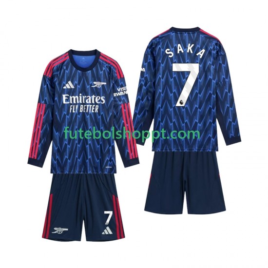 Camisola Júnior Arsenal Saka 7 Alternativa Equipamento 2025-2026 Manga Comprida