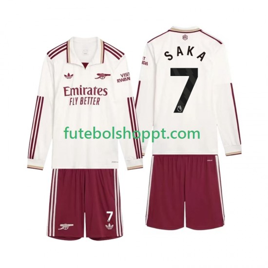 Camisola Júnior Arsenal Saka 7 Terceiro Equipamento 2025-2026 Manga Comprida