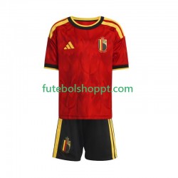 Camisola Júnior Bélgica Principais Equipamento Copa do Mundo 2026 Manga Curta
