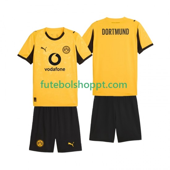 Camisola Júnior Borussia Dortmund Cup Principais Equipamento 2025-2026 Manga Curta