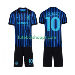 Camisola Júnior Inter de Milão Lautaro Martinez 10 Principais Equipamento 2025-2026 Manga Curta
