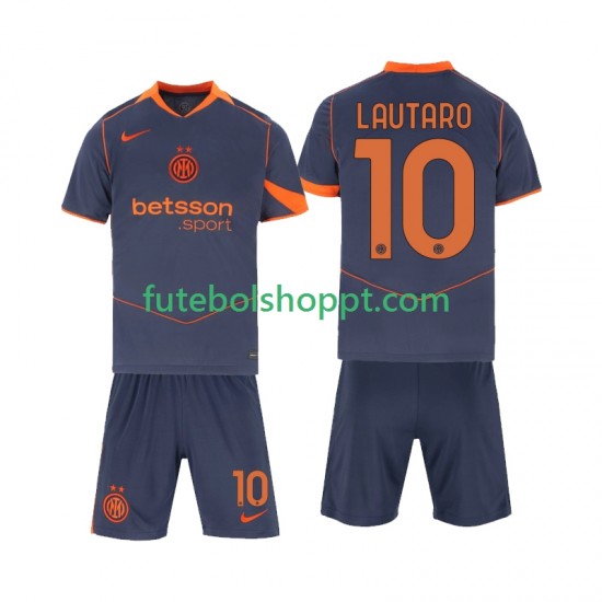 Camisola Júnior Inter de Milão Lautaro Martinez 10 Terceiro Equipamento 2025-2026 Manga Curta