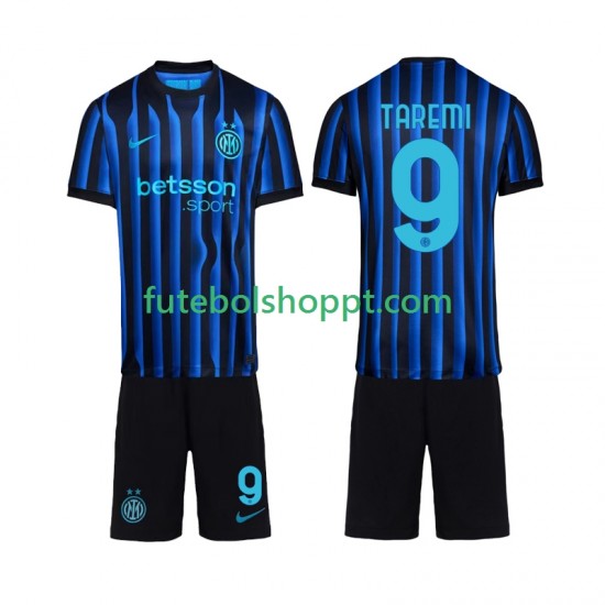 Camisola Júnior Inter de Milão Marcus Thuram 9 Principais Equipamento 2025-2026 Manga Curta