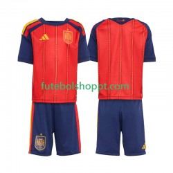 Camisola Júnior Espanha Principais Equipamento Copa do Mundo 2026 Manga Curta