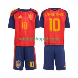 Camisola Júnior Espanha Lamine Yamal 10 Principais Equipamento Copa do Mundo 2026 Manga Curta