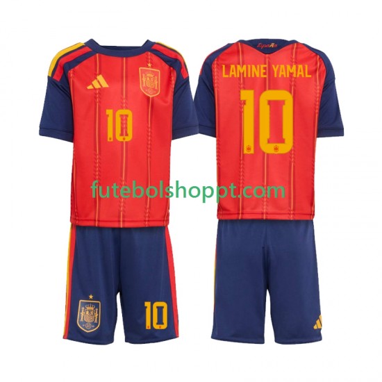Camisola Júnior Espanha Lamine Yamal 10 Principais Equipamento Copa do Mundo 2026 Manga Curta