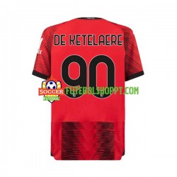 Camisola Homem AC Milan Charles De Ketelaere 90 Principais Equipamento 2023-2024 Manga Curta
