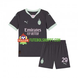 Camisola Júnior AC Milan Fofana 29 Terceiro Equipamento 2024-2025 Manga Curta