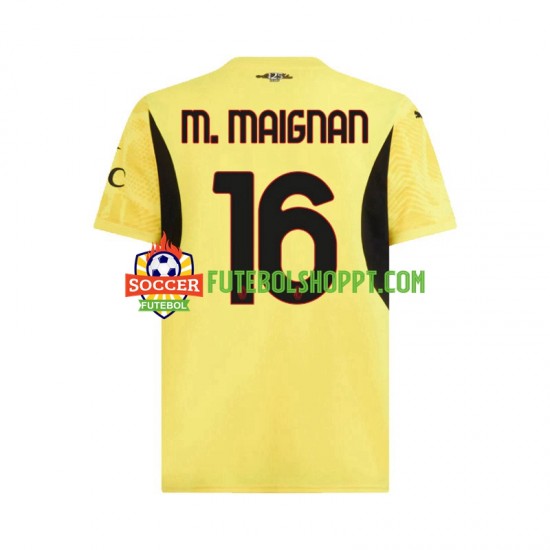 Camisola Homem AC Milan Mike Maignan 16 Guarda-redes Alternativa Equipamento 2024-2025 Manga Curta