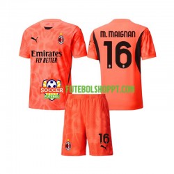 Camisola Júnior AC Milan Mike Maignan 16 Guarda-redes Quarto Equipamento 2024-2025 Manga Curta