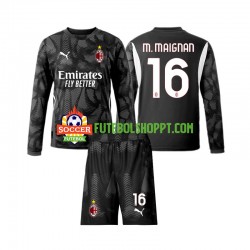 Camisola Júnior AC Milan Mike Maignan 16 Guarda-redes Principais Equipamento 2024-2025 Manga Comprida
