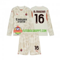 Camisola Júnior AC Milan Mike Maignan 16 Guarda-redes Terceiro Equipamento 2024-2025 Manga Comprida
