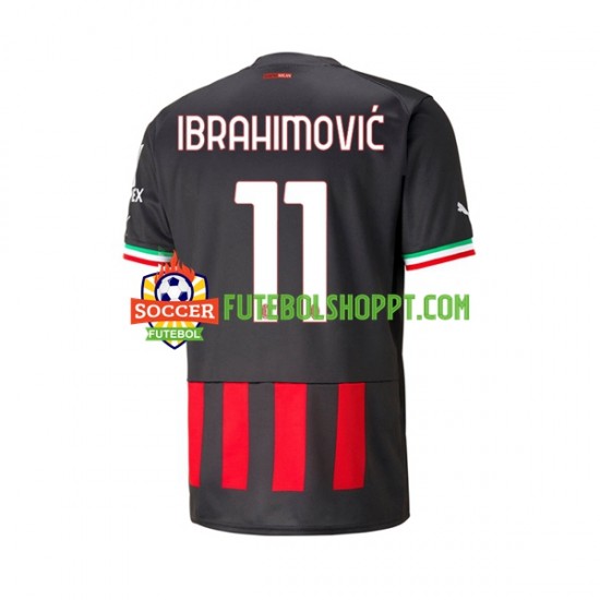 Camisola Homem AC Milan Ibrahimović 11 Principais Equipamento 2022-2023 Manga Curta