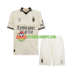 Camisola Júnior AC Milan Quarto Equipamento 2023-2024 Manga Curta