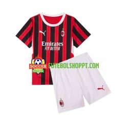 Camisola Júnior AC Milan Principais Equipamento 2024-2025 Manga Curta
