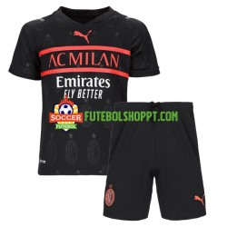 Camisola Júnior AC Milan Terceiro Equipamento 2021-2022 Manga Curta