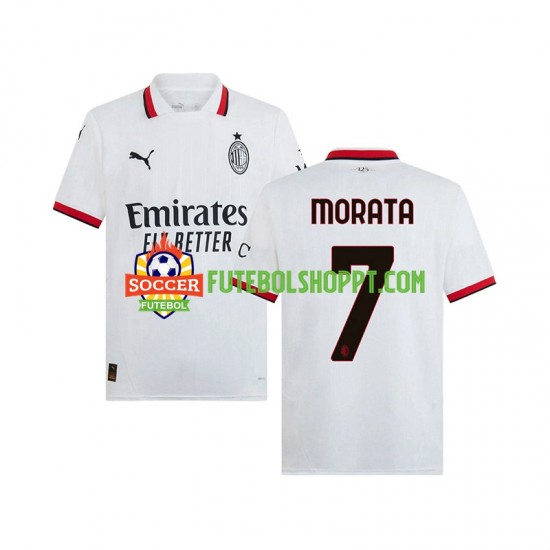 Camisola Homem AC Milan Morata 7 Alternativa Equipamento 2024-2025 Manga Curta