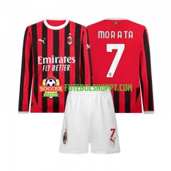 Camisola Júnior AC Milan Morata 7 Principais Equipamento 2024-2025 Manga Comprida