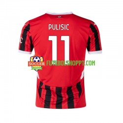 Camisola Homem AC Milan Pulisic 11 Principais Equipamento 2024-2025 Manga Curta