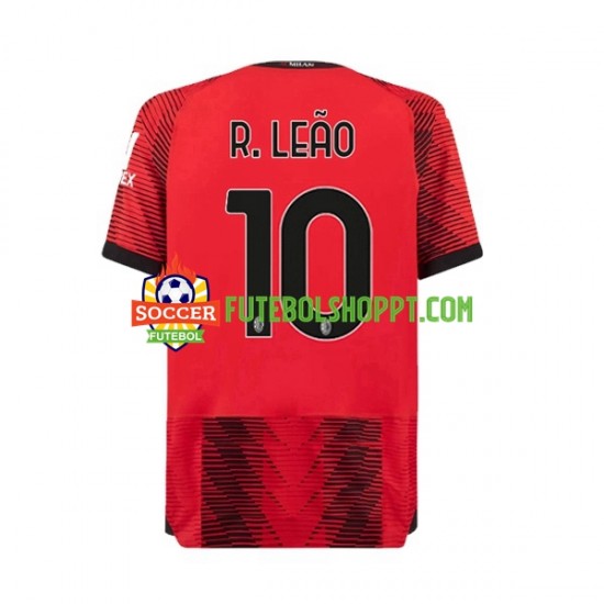 Camisola Homem AC Milan Rafael Leao 10 Principais Equipamento 2023-2024 Manga Curta