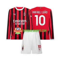 Camisola Júnior AC Milan Rafael Leao 10 Principais Equipamento 2024-2025 Manga Comprida