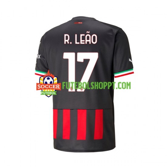 Camisola Homem AC Milan Rafael Leao 17 Principais Equipamento 2022-2023 Manga Curta