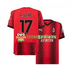 Camisola Homem AC Milan Rafael Leao 17 Principais Equipamento 2023-2024 Manga Curta