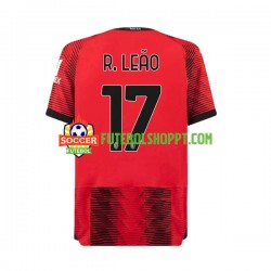 Camisola Homem AC Milan Rafael Leao 17 Principais Equipamento 2023-2024 Manga Curta