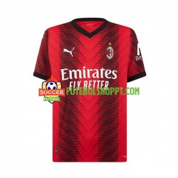 Camisola Júnior AC Milan Simon Kjaer 24 Principais Equipamento 2023-2024 Manga Curta