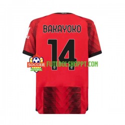 Camisola Homem AC Milan Tiemoue Bakayoko 14 Principais Equipamento 2023-2024 Manga Curta