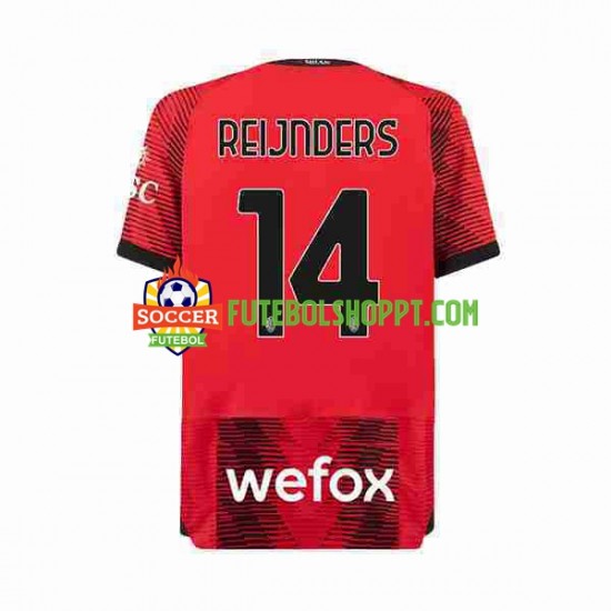 Camisola Homem AC Milan Tijjani Reijnders 14 Principais Equipamento 2023-2024 Manga Curta