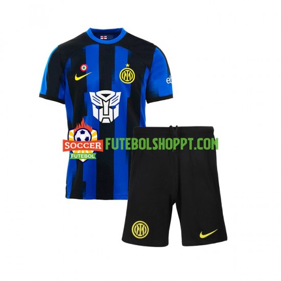 Camisola Júnior AC Milan Transformers Principais Equipamento 2023-2024 Manga Curta