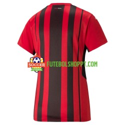 Camisola Mulher AC Milan Principais Equipamento 2021-2022 Manga Curta