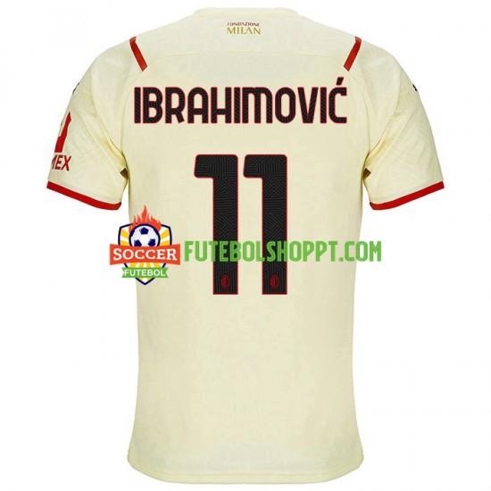 Camisola Homem AC Milan Ibrahimović Zlatan 11 Alternativa Equipamento 2021-2022 Manga Curta