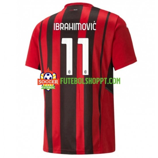 Camisola Homem AC Milan Ibrahimović Zlatan 11 Principais Equipamento 2021-2022 Manga Curta
