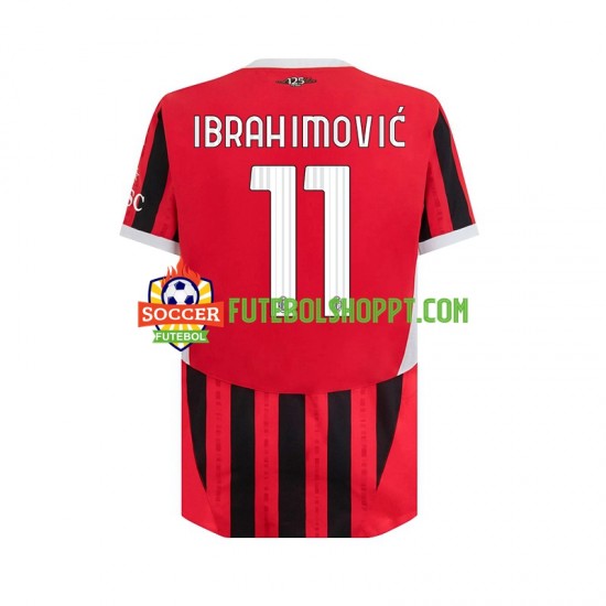 Camisola Homem AC Milan Ibrahimović 11 Principais Equipamento 2024-2025 Manga Curta