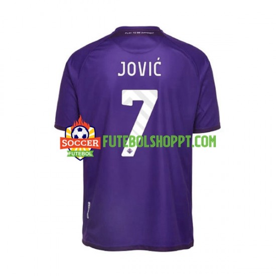 Camisola Homem ACF Fiorentina Jovic 7 Principais Equipamento 2022-2023 Manga Curta