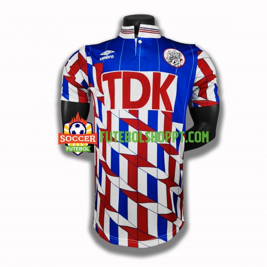 Camisola Homem AFC Ajax Retro Alternativa Equipamento 1990 Manga Curta