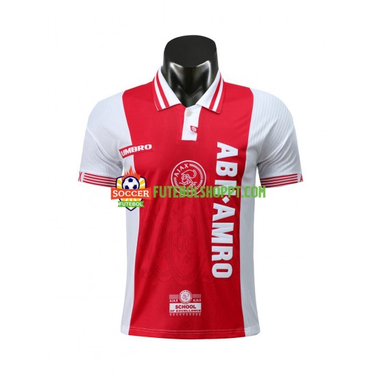 Camisola Homem AFC Ajax Retro Principais Equipamento 1997-1998 Manga Curta