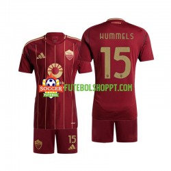 Camisola Júnior AS Roma Mats Hummels 15 Principais Equipamento 2024-2025 Manga Curta