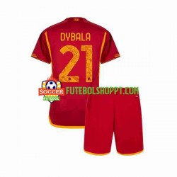 Camisola Júnior AS Roma Paulo Dybala 21 Principais Equipamento 2023-2024 Manga Curta