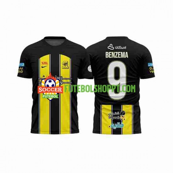 Camisola Homem Al-Ittihad BENZEMA 9 Principais Equipamento 2023-2024 Manga Curta
