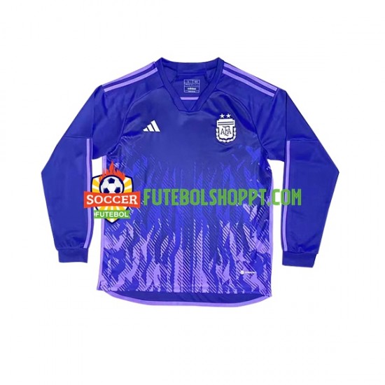 Camisola Homem Argentina Alternativa Equipamento Copa do Mundo 2022 Manga Comprida