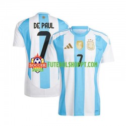 Camisola Homem Argentina De Paul 7 Principais Equipamento 2024 Manga Curta