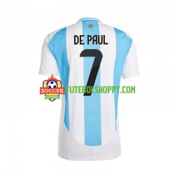 Camisola Homem Argentina De Paul 7 Principais Equipamento 2024 Manga Curta